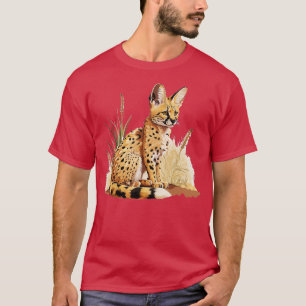 Servale Afrikaanse Wildcat Grass Serval Cat Wild C T-shirt