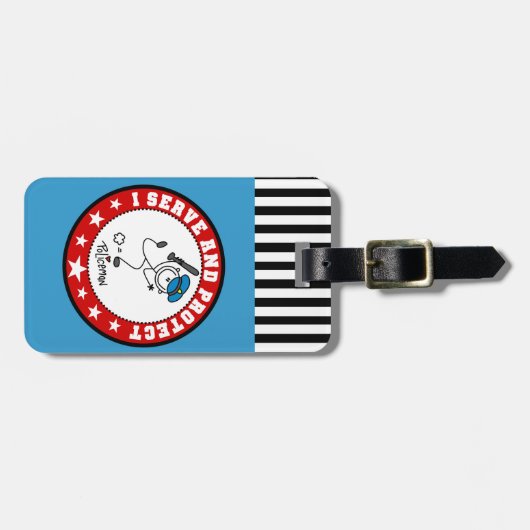 Serve and Protect Policeman Bagagelabel (Voorkant horizontaal)