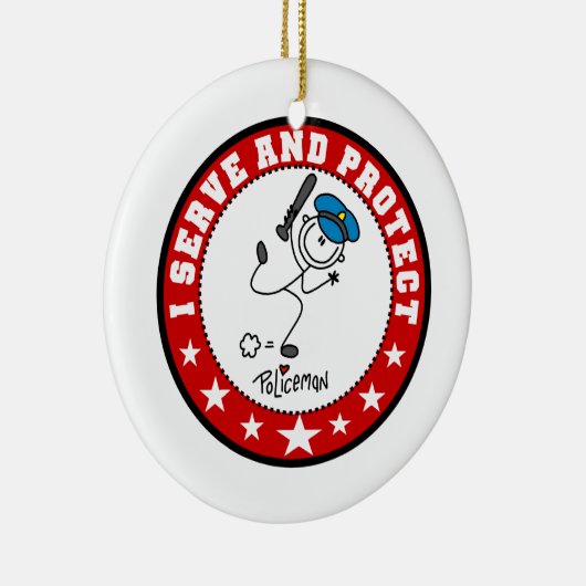 Serve and Protect Policeman Keramisch Ornament (Rechts)