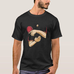 Serve Table Tennis Ball Ping Pong Player Tabel Tie T-shirt