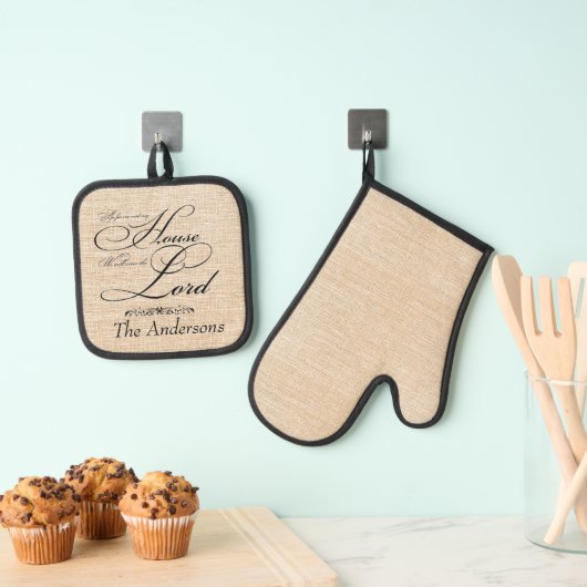 Serve the Lord personalized linen look Ovenwant & Pannenlap Set (Insitu(Ophanging))