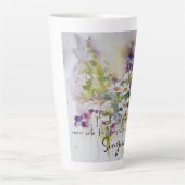 Serve the Lord with gladness floral Latte Mok (Voorkant)