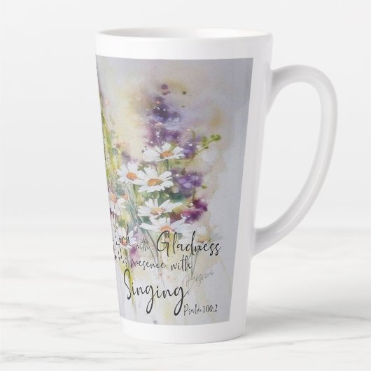 Serve the Lord with gladness floral Latte Mok (Rechts)