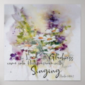 Serve the Lord with gladness floral Poster (Voorkant)