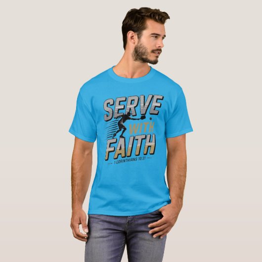 Serve With Faith Christian Pickleball T-Shirt (Voorkant volledig)