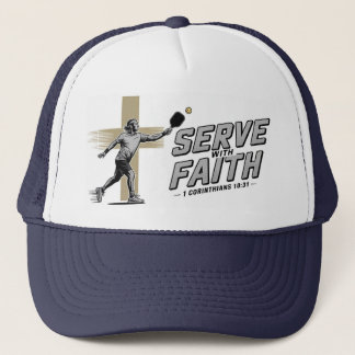 Serve With Faith Christian Pickleball Trucker Hat Pet