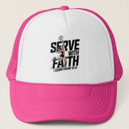 Serve With Faith Womens Volleyball Trucker Pet