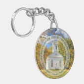 Serve with gladness New England Church in Herfst Sleutelhanger (Voorkant Links)