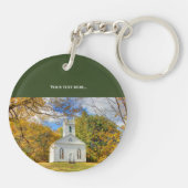 Serve with gladness New England Church in Herfst Sleutelhanger (Achterkant)