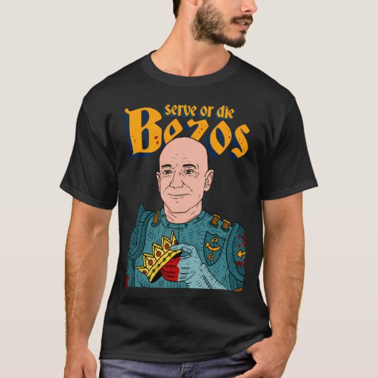 Serveer koning Jeff Bezos. Amazon. T-shirt (Voorkant)