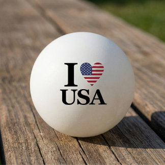 Serveer Spirit: "I ❤️ USA" Ping Pong Ball