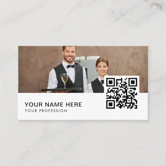 serveerster visitekaartjes QR Code (Voorkant)