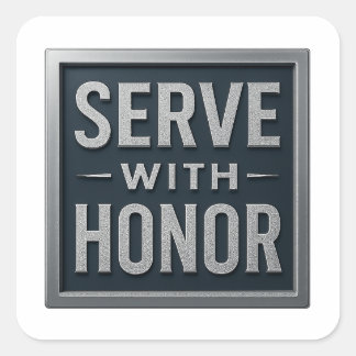 Serveren met Honor™ LDS Vierkante Sticker