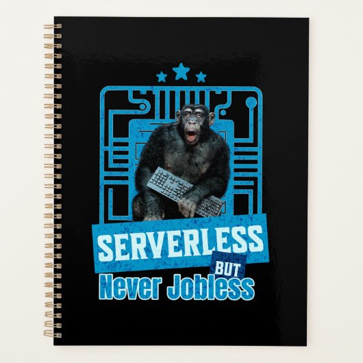 Serverloze Grappige Apen Ontwikkelaarshumor Planner (Voorkant)