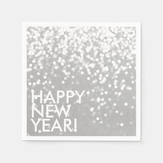 Servet - Sparkling Happy New Year Silver (Voorkant)
