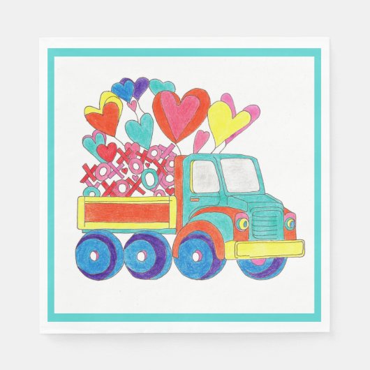 Servet Truck Hearts (Voorkant)