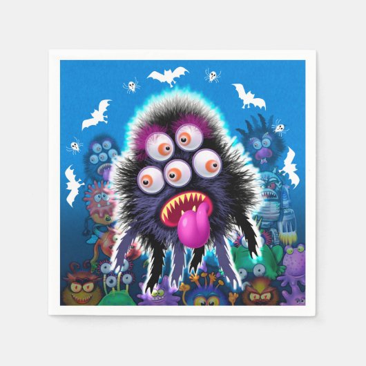 Servet voor Halloween feest Monsters (Voorkant)