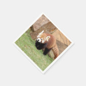 Servetten Foto rode panda, dieren 0461. (Hoek)