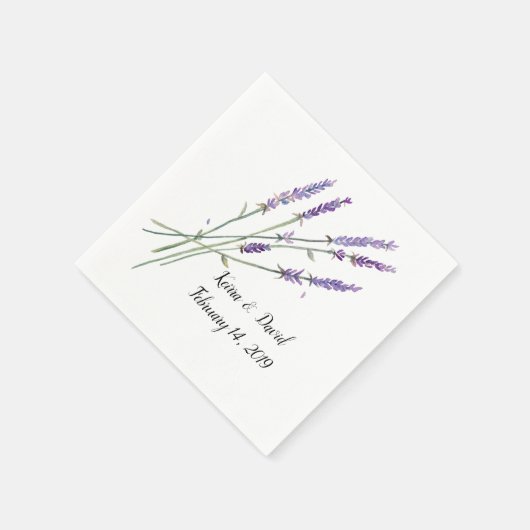 Servetten - lavendel ontwerp (Hoek)