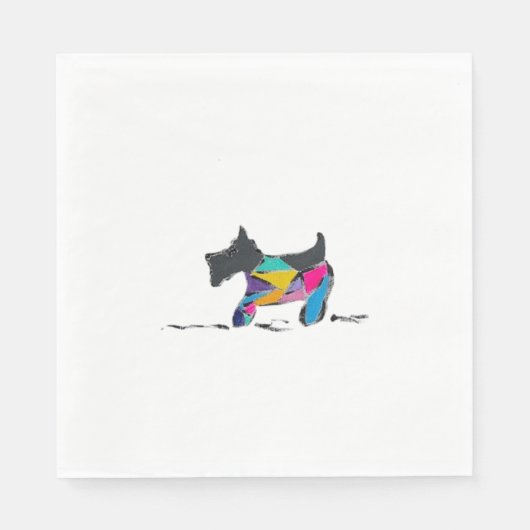Servetten met Schnauzer (Voorkant)