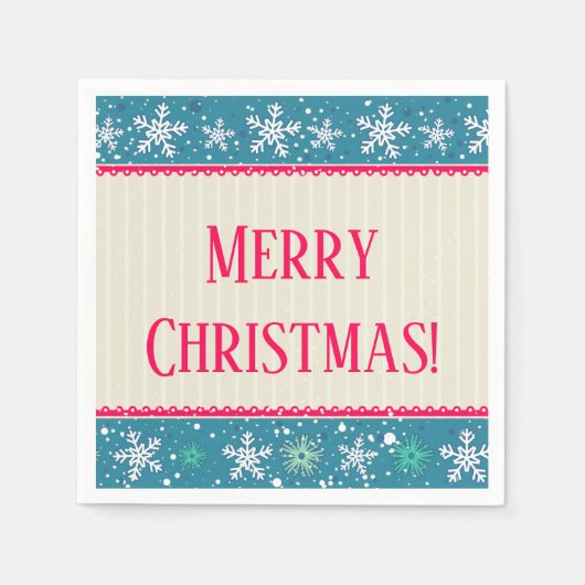 Servetten met Sneeuwvlokken & Cadeaus (Voorkant)