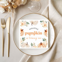 Servetten voor 1e verjaardagsfeestje Little Pumpki