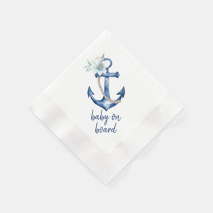 servetten voor nautisch Baby shower   Blauwe Water
