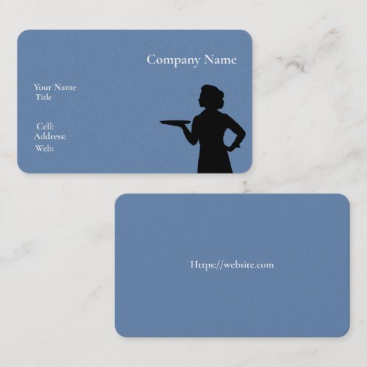 Serveur Carte de visite Modèle blanc de base (Devant / Derrière)