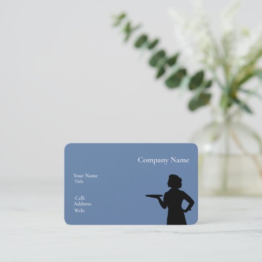 Serveur Carte de visite Modèle blanc de base (Debout devant)