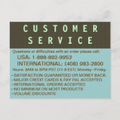 Service à la clientèle - Carte postale INFO (Devant)