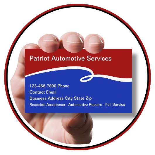 Service automobile Carte de visite patriotique