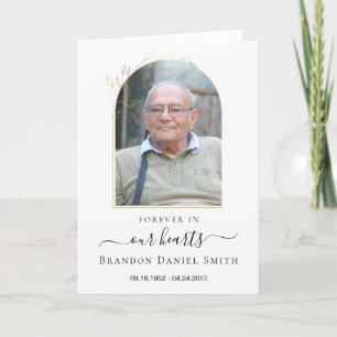 Service begrafenis overlijdensbericht met foto bed bedankkaart