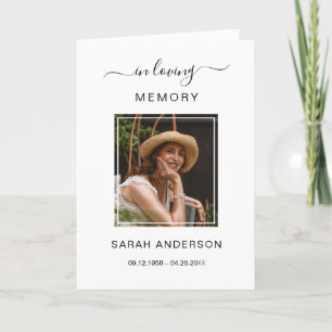 Service begrafenis overlijdensbericht met foto bed bedankkaart