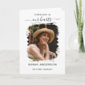 Service begrafenis overlijdensbericht met foto bed bedankkaart (Voorkant)