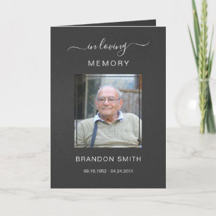 Service begrafenis overlijdensbericht met foto bed bedankkaart