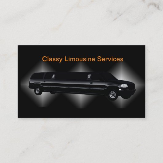 Service Chauffeur Classique Limousine Carte de vis (Devant)