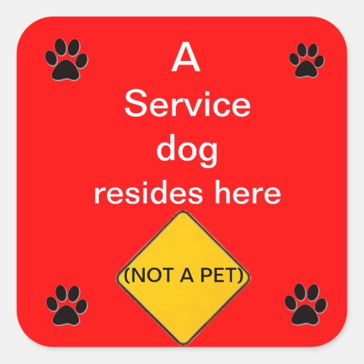 Service chien vit ici autocollant (Devant)