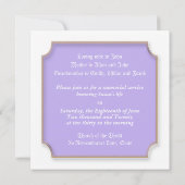 Service commémoratif faire-part croix dorées (Dos)