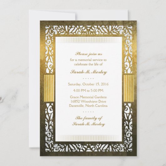 Service commémoratif Invitation à la frontière dor (Dos)