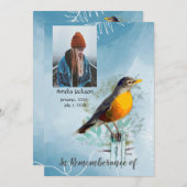 Service commémoratif Invitation American Robin Bir (Devant / Derrière)