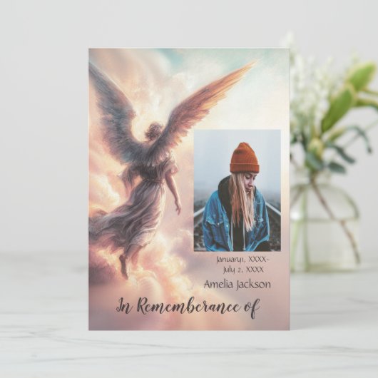Service commémoratif Invitation Angel Sky Clouds (Debout devant)