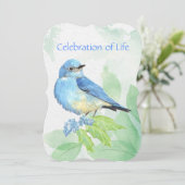 Service commémoratif Invitation Aquarelle Bleu Ois (Debout devant)