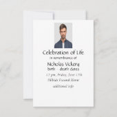 Service commémoratif Invitation Aquarelle Cardinal (Dos)