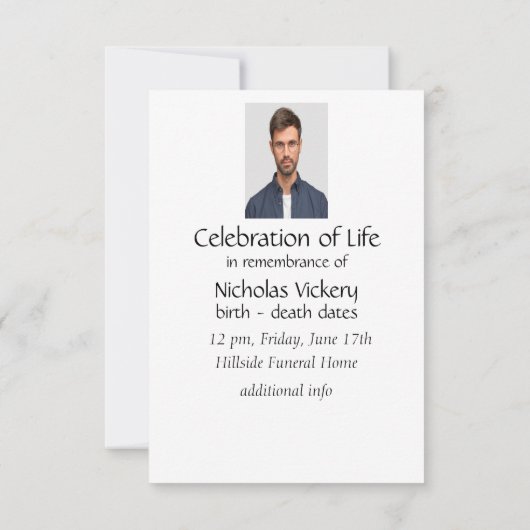 Service commémoratif Invitation Aquarelle Cardinal (Dos)