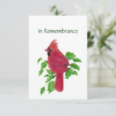 Service commémoratif Invitation Aquarelle Cardinal (Debout devant)