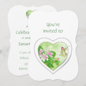 Service commémoratif Invitation Aquarelle Hummingb (Devant / Derrière)