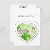 Service commémoratif Invitation Aquarelle Hummingb (Devant / Derrière)