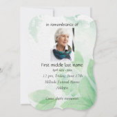 Service commémoratif Invitation Aquarelle Robin Bi (Dos)