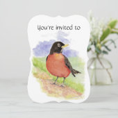 Service commémoratif Invitation Aquarelle Robin Bi (Debout devant)