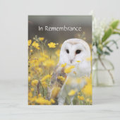 Service commémoratif Invitation Barn Owl Bird Flow (Debout devant)